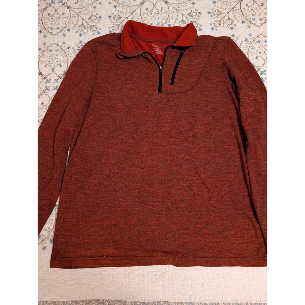Swiss Tech Activewear Sweatshirt Pullover 1/4 Zip Long Sleeves Men L Burned Red